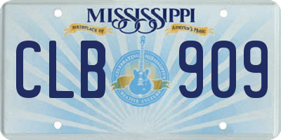MS license plate CLB909