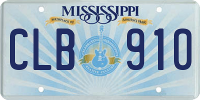 MS license plate CLB910
