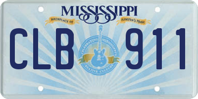 MS license plate CLB911