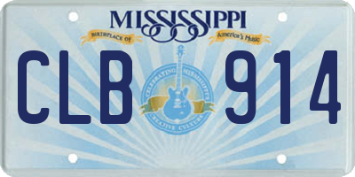 MS license plate CLB914