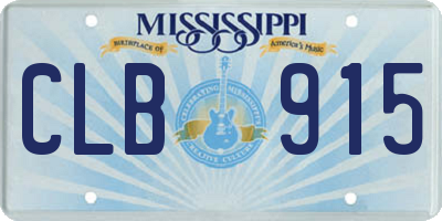 MS license plate CLB915