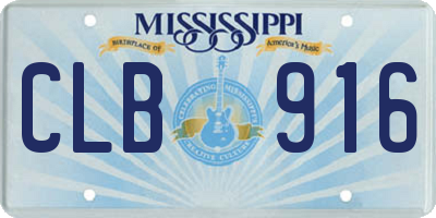 MS license plate CLB916