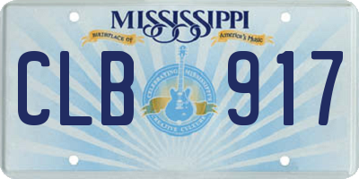 MS license plate CLB917