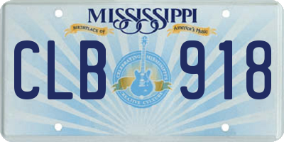 MS license plate CLB918