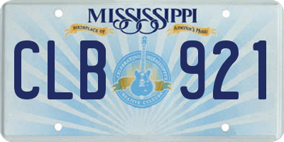 MS license plate CLB921
