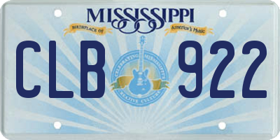 MS license plate CLB922