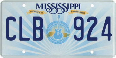 MS license plate CLB924