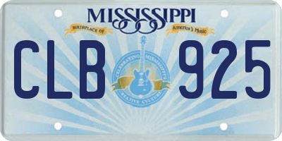 MS license plate CLB925