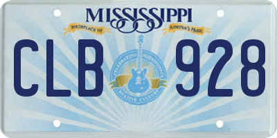 MS license plate CLB928