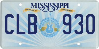 MS license plate CLB930