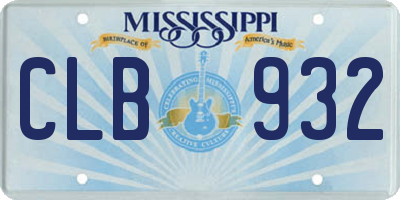 MS license plate CLB932