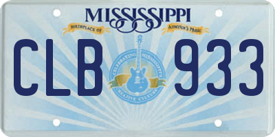 MS license plate CLB933
