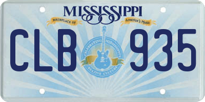 MS license plate CLB935
