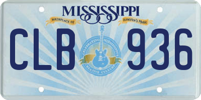 MS license plate CLB936