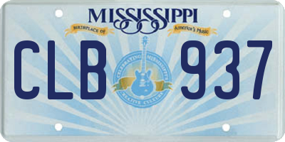 MS license plate CLB937