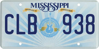 MS license plate CLB938