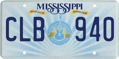 MS license plate CLB940