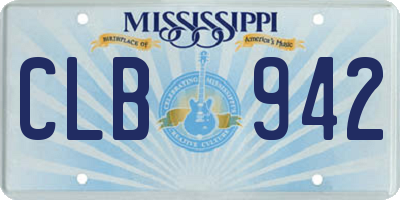 MS license plate CLB942