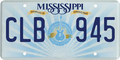 MS license plate CLB945