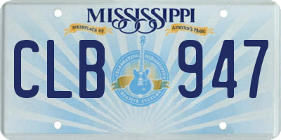 MS license plate CLB947