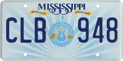 MS license plate CLB948