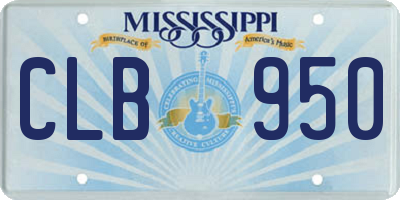 MS license plate CLB950