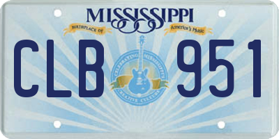 MS license plate CLB951