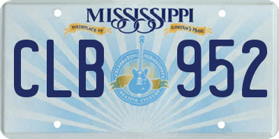 MS license plate CLB952