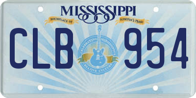 MS license plate CLB954
