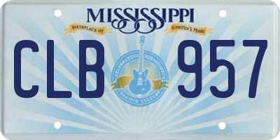 MS license plate CLB957
