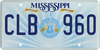 MS license plate CLB960
