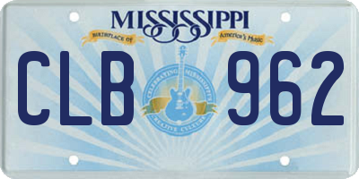 MS license plate CLB962