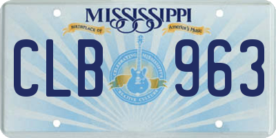 MS license plate CLB963