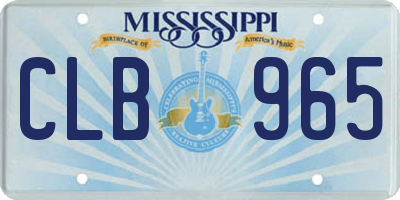 MS license plate CLB965