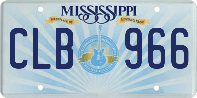 MS license plate CLB966