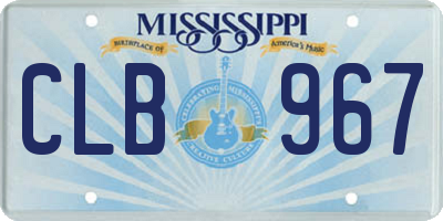 MS license plate CLB967