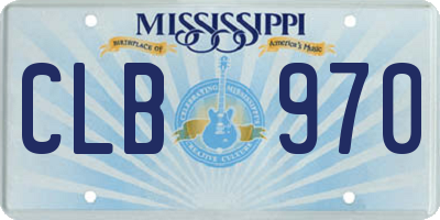 MS license plate CLB970