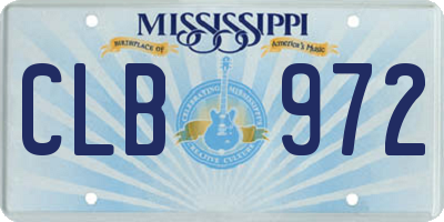 MS license plate CLB972