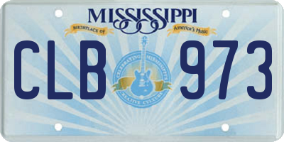 MS license plate CLB973