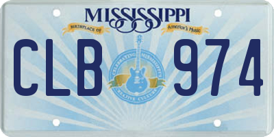 MS license plate CLB974