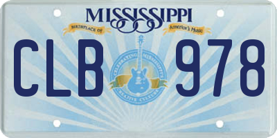 MS license plate CLB978