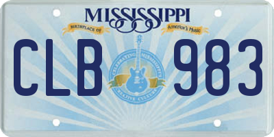 MS license plate CLB983