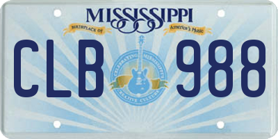 MS license plate CLB988