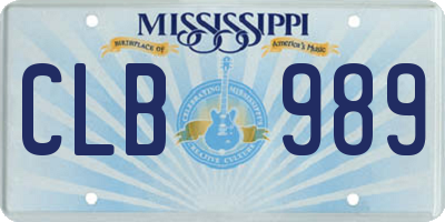 MS license plate CLB989
