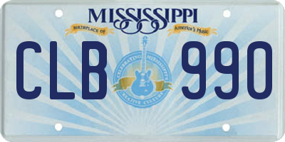 MS license plate CLB990