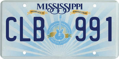 MS license plate CLB991