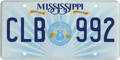 MS license plate CLB992
