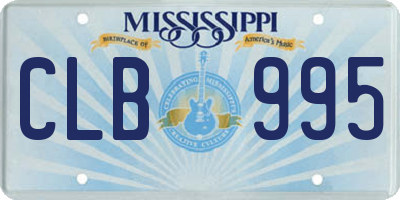 MS license plate CLB995