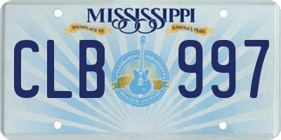 MS license plate CLB997