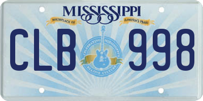 MS license plate CLB998